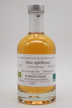 Bio Alter Apfelbrand Ausgebaut Im Eichenfass