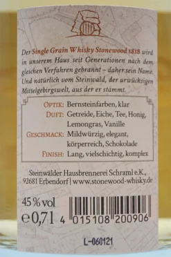 Stonewood 1818 2011 10 Jahre Bavarian Single Grain Whisky -Angebote Baileys Store dsc08433