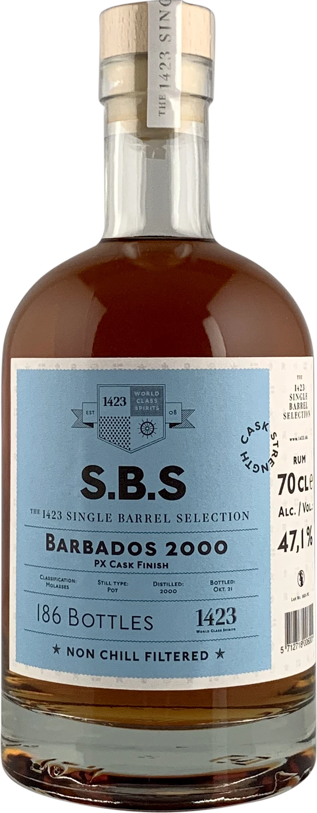 SBS Barbados 2000 PX Cask Finish Single Barrel Selection Rum 1 SBS Barbados 2000 PX Cask Finish Single Barrel Selection Rum